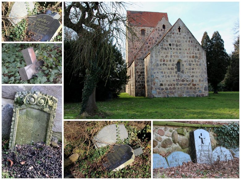 Backstein, Romanik, verfallener Friedhof
