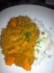 Veganes Kürbis-Linsen-Curry