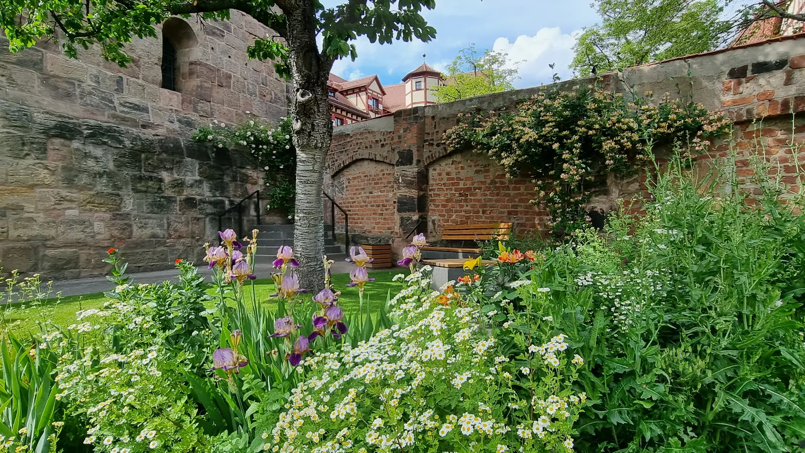 Der Merian-Garten an der Kaiserburg Nürnberg ist ein Geheimtipp für Nürnberg. 